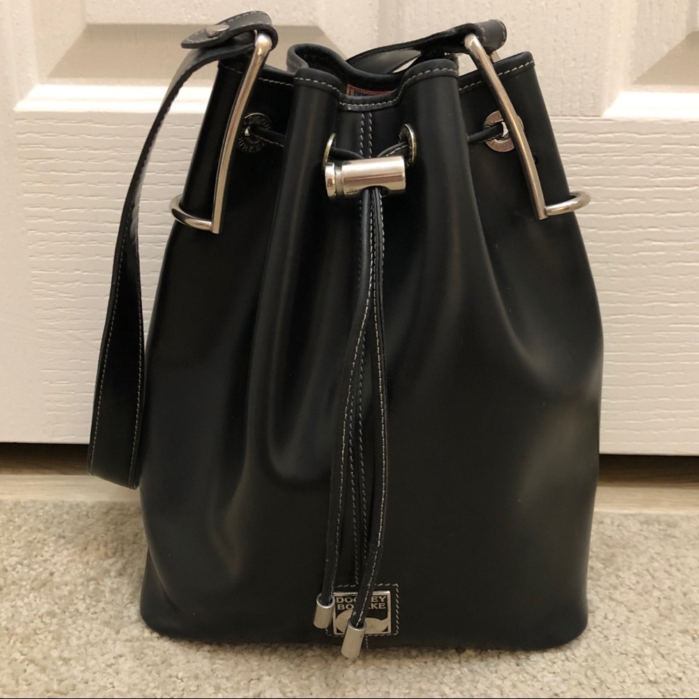Vintage Dooney & Bourke Black Leather Hobo
